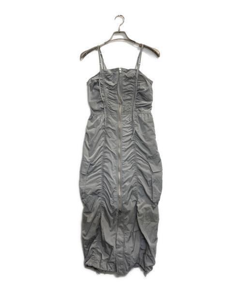 SLY（スライ）SLY (スライ) FRONT ZIP GATHER CAMI ワンピース グレー サイズ:FREEの古着・服飾アイテム