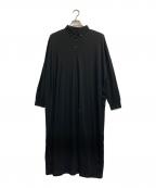 mizuiro-indミズイロインド）の古着「ウールニットシャツワンピース」｜ブラック