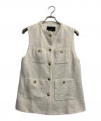 green label relaxingグリーンレーベルリラクシング）の古着「ツイードフリンジポケットベスト」｜アイボリー