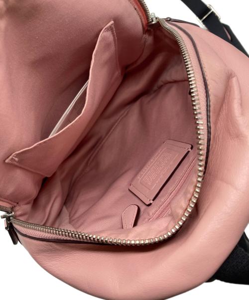 COACH（コーチ）COACH (コーチ) シグネチャーミニレザーリュック ベージュ×ピンクの古着・服飾アイテム