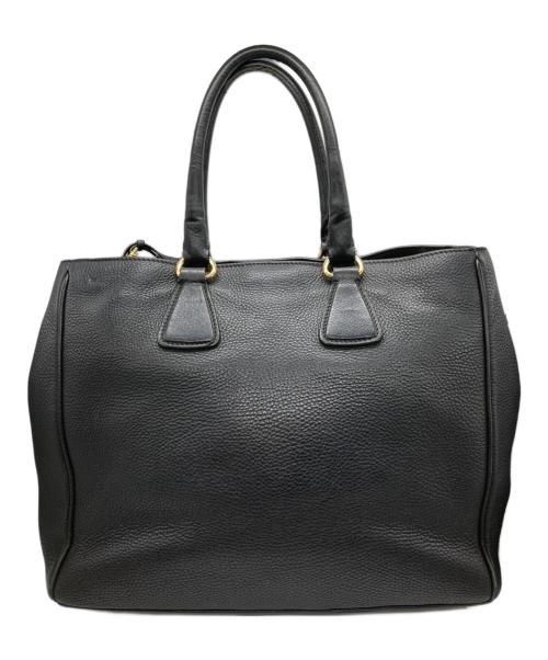 PRADA（プラダ）PRADA (プラダ) レザートートバッグ ブラックの古着・服飾アイテム