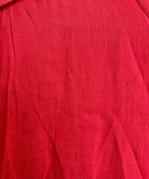 DES PRES（デ プレ）DES PRES (デ プレ) リネンラミーシルク フレンチスリーブシャツワンピース レッド サイズ:36の古着・服飾アイテム