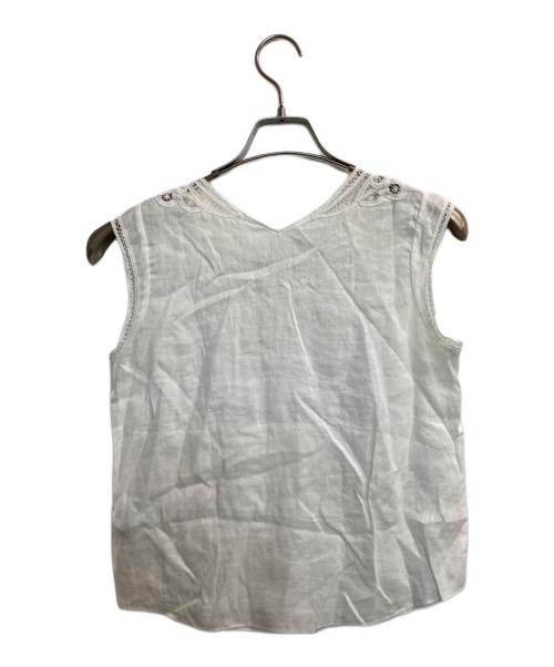 TOMORROW LAND（トゥモローランド）TOMORROW LAND (トゥモローランド) スワトーリネン ノースリーブブラウス ホワイト サイズ:36の古着・服飾アイテム