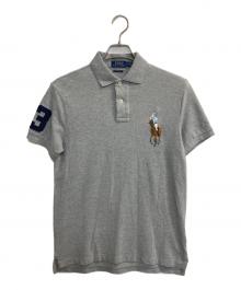 POLO RALPH LAUREN（ポロ・ラルフローレン）の古着「ビッグ刺繍ロゴポロシャツ」｜グレー