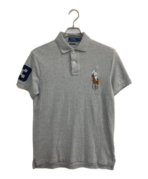 POLO RALPH LAUREN（ポロ・ラルフローレン）POLO RALPH LAUREN (ポロ・ラルフローレン) ビッグ刺繍ロゴポロシャツ グレー サイズ:Ｓの古着・服飾アイテム
