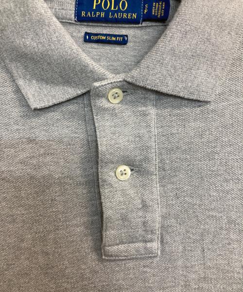 POLO RALPH LAUREN（ポロ・ラルフローレン）POLO RALPH LAUREN (ポロ・ラルフローレン) ビッグ刺繍ロゴポロシャツ グレー サイズ:Ｓの古着・服飾アイテム