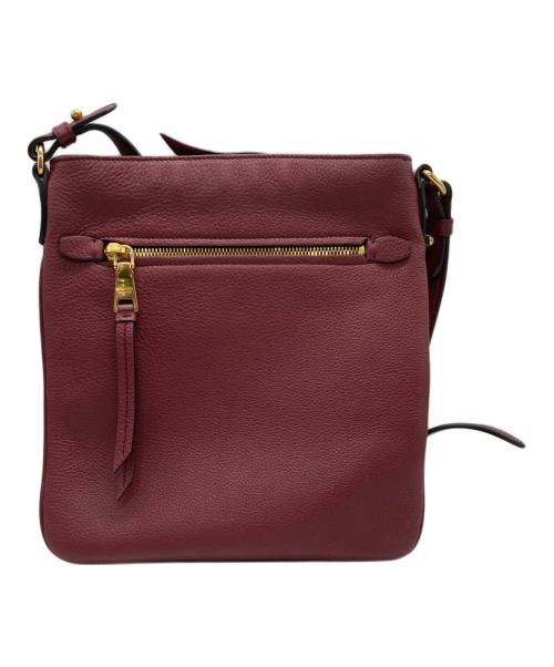 PRADA（プラダ）PRADA (プラダ) CERISEレザーショルダーバッグ ボルドーの古着・服飾アイテム