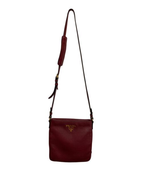 PRADA（プラダ）PRADA (プラダ) CERISEレザーショルダーバッグ ボルドーの古着・服飾アイテム