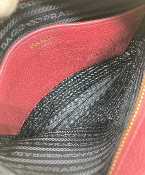 PRADA（プラダ）PRADA (プラダ) CERISEレザーショルダーバッグ ボルドーの古着・服飾アイテム