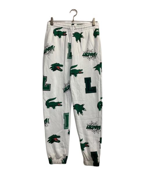 LACOSTE（ラコステ）LACOSTE (ラコステ) オールオーバーシーズナルプリントスウェットパンツ グリーン×ホワイト サイズ:38の古着・服飾アイテム
