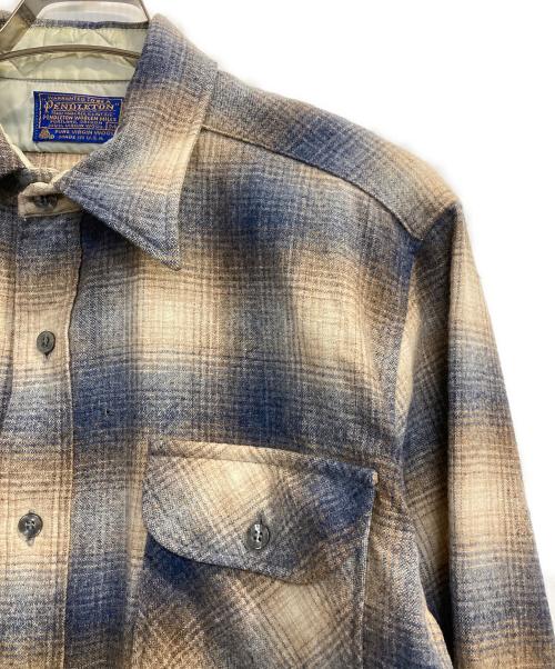 PENDLETON（ペンドルトン）PENDLETON (ペンドルトン) ウールチェックシャツ ネイビー×ベージュ サイズ:Ｍの古着・服飾アイテム