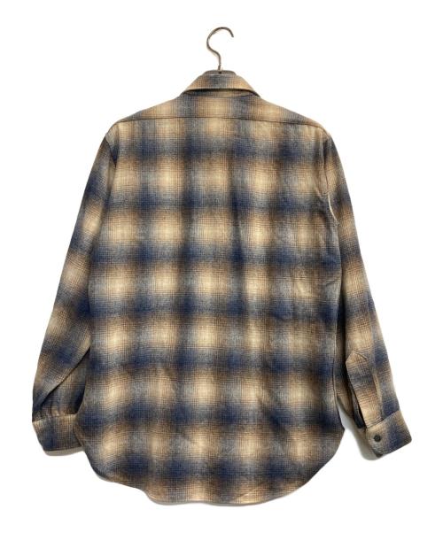PENDLETON（ペンドルトン）PENDLETON (ペンドルトン) ウールチェックシャツ ネイビー×ベージュ サイズ:Ｍの古着・服飾アイテム