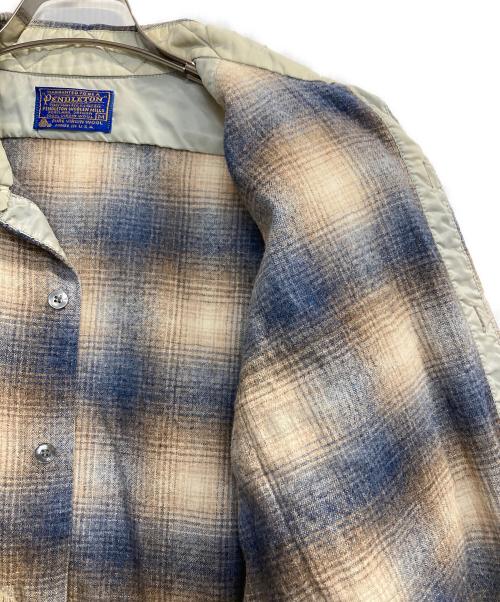 PENDLETON（ペンドルトン）PENDLETON (ペンドルトン) ウールチェックシャツ ネイビー×ベージュ サイズ:Ｍの古着・服飾アイテム