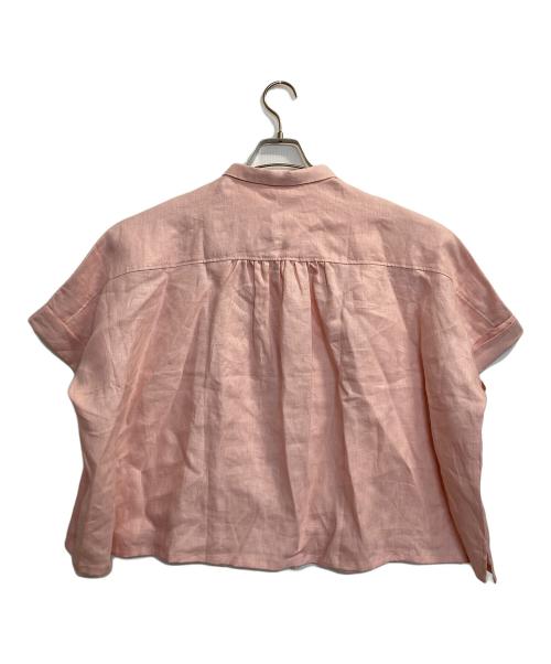 ista-ire（イスタイーレ）ista-ire (イスタイーレ) 平織リネン ちび衿ワイドシャツ ピンク サイズ:Fの古着・服飾アイテム
