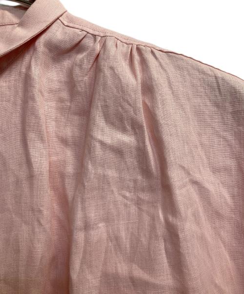 ista-ire（イスタイーレ）ista-ire (イスタイーレ) 平織リネン ちび衿ワイドシャツ ピンク サイズ:Fの古着・服飾アイテム