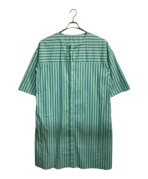 GALERIE VIE（ギャルリーヴィー）GALERIE VIE (ギャルリーヴィー) コットンストレッチブロード ギャザーネックワンピース グリーン サイズ:Fの古着・服飾アイテム