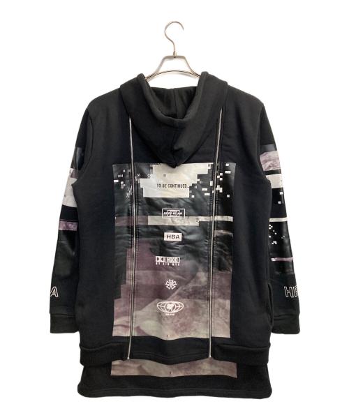 Hood By Air（フッドバイエアー）Hood By Air (フッドバイエアー) ジップデザインパーカー ブラック サイズ:Ⅼの古着・服飾アイテム