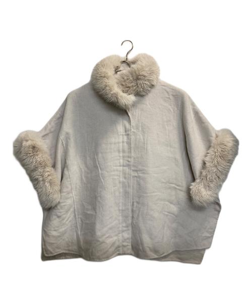 Snidel（スナイデル）Snidel (スナイデル) ファー付きミドルケープコート アイボリー サイズ:ONE SIZEの古着・服飾アイテム