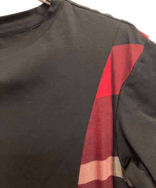 BLUE LABEL CRESTBRIDGE（ブルーレーベルクレストブリッジ）BLUE LABEL CRESTBRIDGE (ブルーレーベルクレストブリッジ) ドロストワンピース ブラック×レッド サイズ:38の古着・服飾アイテム