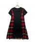 BLUE LABEL CRESTBRIDGE（ブルーレーベルクレストブリッジ）の古着「ドロストワンピース」｜ブラック×レッド