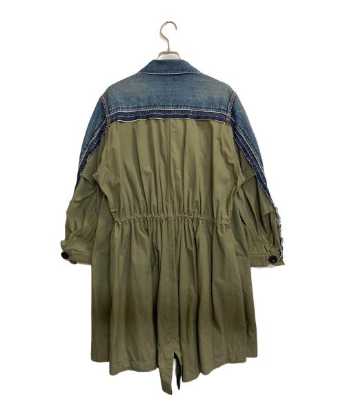 sacai（サカイ）sacai (サカイ) Denim × Mods Coat / デニムコンビモッズコート グリーン×インディゴ サイズ:2の古着・服飾アイテム