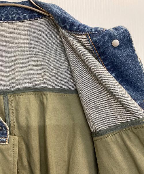 sacai（サカイ）sacai (サカイ) Denim × Mods Coat / デニムコンビモッズコート グリーン×インディゴ サイズ:2の古着・服飾アイテム