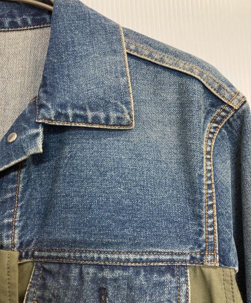 sacai（サカイ）sacai (サカイ) Denim × Mods Coat / デニムコンビモッズコート グリーン×インディゴ サイズ:2の古着・服飾アイテム