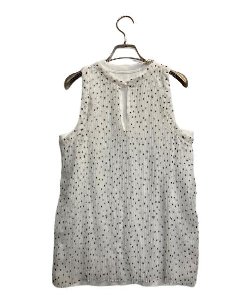sacai（サカイ）sacai (サカイ) ドット柄ノースリーブレイヤードブラウス ホワイト サイズ:3の古着・服飾アイテム