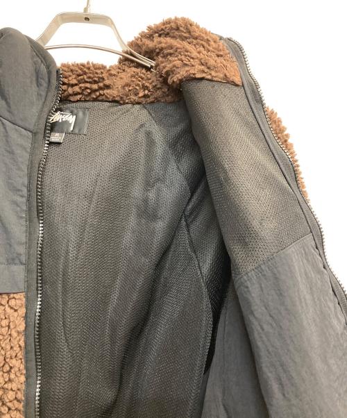 stussy（ステューシー）stussy (ステューシー) Sherpa Paneled Hooded ブラウン×ブラック サイズ:Ｍの古着・服飾アイテム