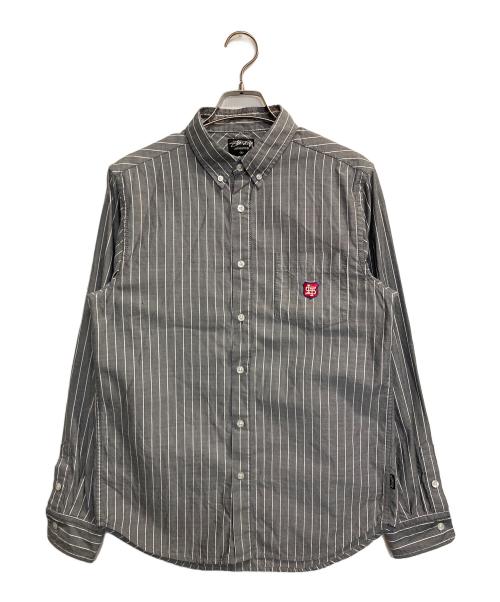 stussy（ステューシー）stussy (ステューシー) ストライプシャツ インディゴ サイズ:Mの古着・服飾アイテム