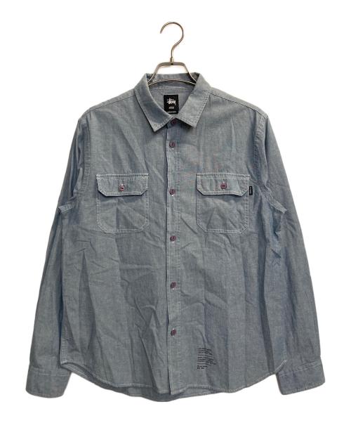 stussy（ステューシー）stussy (ステューシー) MFG UTILITY CHAMBRAY SHIRT インディゴ サイズ:Mの古着・服飾アイテム