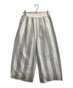 journal standard luxeジャーナルスタンダード ラックス）の古着「ストライプバフ タックイージーパンツ」｜グレー×ホワイト