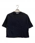 GALERIE VIEギャルリーヴィー）の古着「コットンシルクカノコ ワイドクルーネックTシャツ」｜ブラック