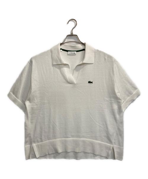 LACOSTE（ラコステ）LACOSTE (ラコステ) スキッパーニットポロシャツ ホワイト サイズ:40の古着・服飾アイテム