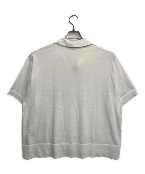 LACOSTE（ラコステ）LACOSTE (ラコステ) スキッパーニットポロシャツ ホワイト サイズ:40の古着・服飾アイテム