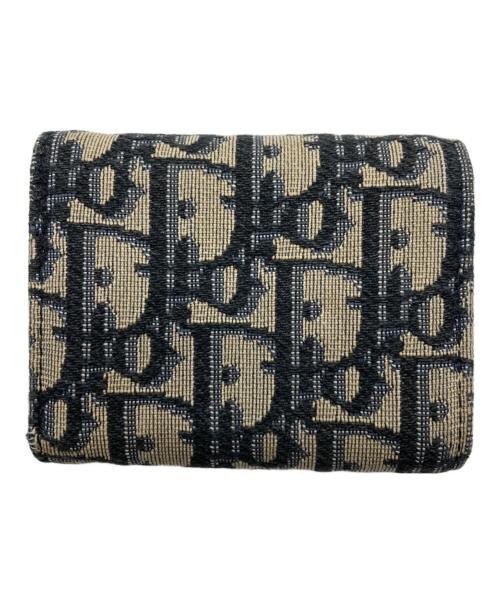 Christian Dior（クリスチャン ディオール）Christian Dior (クリスチャン ディオール) トロッターサドルウォレット ネイビー×ベージュの古着・服飾アイテム