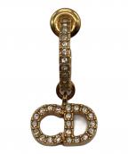 Diorディオール）の古着「CDロゴラインストーンピアス」｜ゴールド