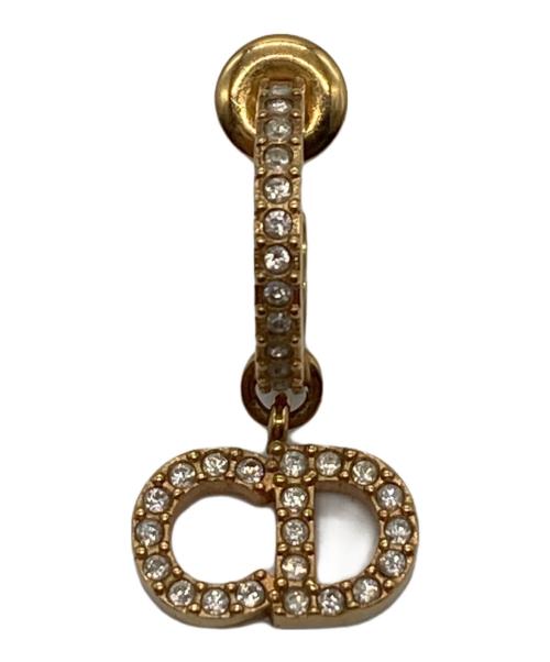 Dior（ディオール）DIOR (ディオール) CDロゴラインストーンピアス ゴールドの古着・服飾アイテム