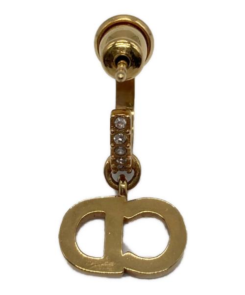 Dior（ディオール）DIOR (ディオール) CDロゴラインストーンピアス ゴールドの古着・服飾アイテム