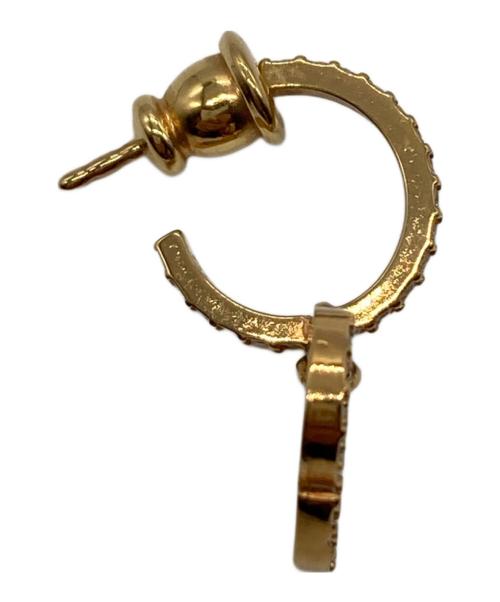 Dior（ディオール）DIOR (ディオール) CDロゴラインストーンピアス ゴールドの古着・服飾アイテム