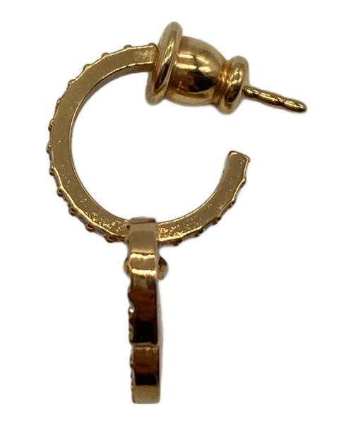 Dior（ディオール）DIOR (ディオール) CDロゴラインストーンピアス ゴールドの古着・服飾アイテム