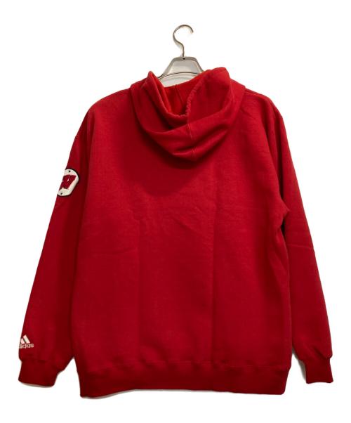 adidas（アディダス）adidas (アディダス) プルオーバーパーカー レッド サイズ:ＬＬの古着・服飾アイテム