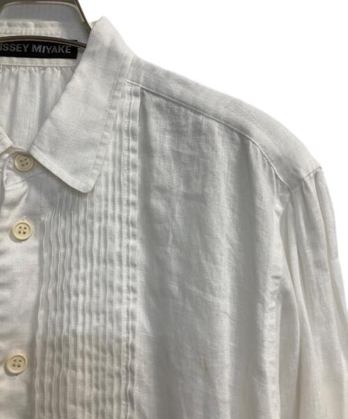 ISSEY MIYAKE（イッセイミヤケ）ISSEY MIYAKE (イッセイミヤケ) ピンタックリネンシャツ ホワイト サイズ:1の古着・服飾アイテム