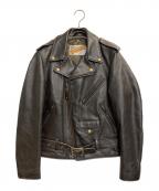 Schottショット）の古着「ダブルライダースジャケット」｜ブラウン