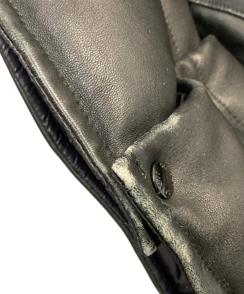 Schott（ショット）Schott (ショット) ダウンレザーリバーシブルベスト ブラック サイズ:Ⅼの古着・服飾アイテム