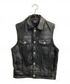HOT LEATHERSホットレザーズ）の古着「レザーベスト」｜ブラック