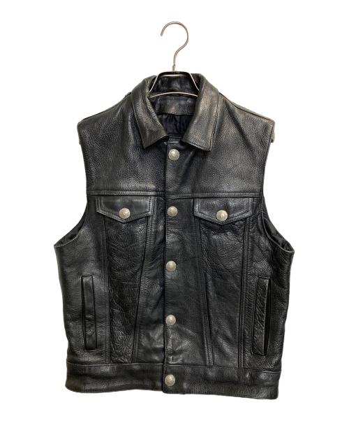 HOT LEATHERS（ホットレザーズ）HOT LEATHERS (ホットレザーズ) レザーベスト ブラック サイズ:XSの古着・服飾アイテム