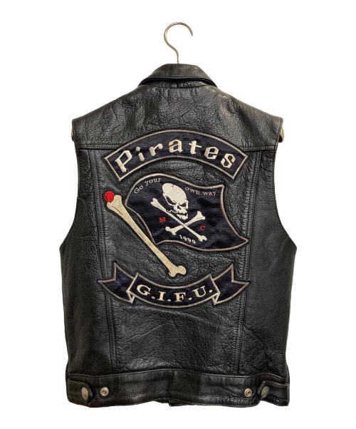 HOT LEATHERS（ホットレザーズ）HOT LEATHERS (ホットレザーズ) レザーベスト ブラック サイズ:XSの古着・服飾アイテム