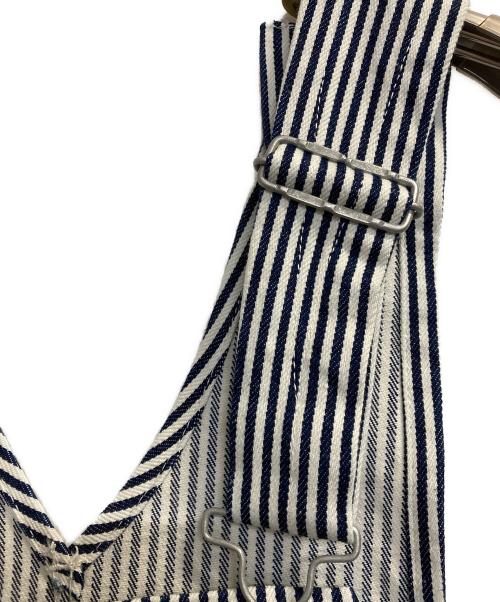 STUDIO D'ARTISAN&SA（ステュディオダルチザンアンドＳＡ）STUDIO D'ARTISAN&SA (ステュディオダルチザンアンドＳＡ) ヒッコリーオーバーオール ネイビー×ホワイト サイズ:32の古着・服飾アイテム