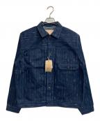 STUDIO D'ARTISAN&SAステュディオダルチザンアンドＳＡ）の古着「RAIN絣デニムジャケット」｜ネイビー